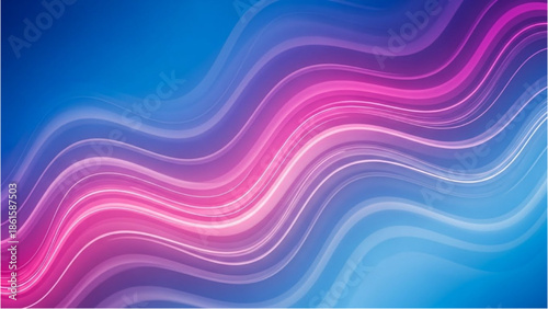 Vibrant wavy lines dance across a blue background in a mesmerizing display of abstract art