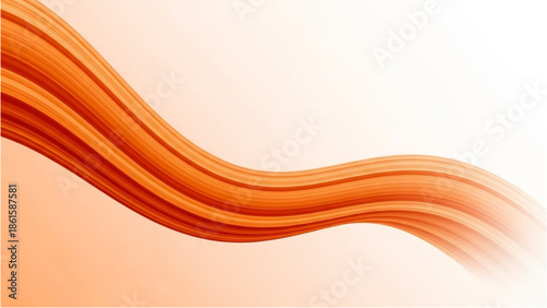 Wavy abstract orange lines flowing across a white background from a high viewpoint