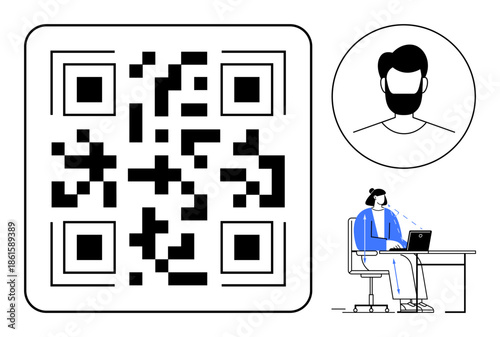 QR code concept. QR code ation for digital access and personal identification. QR code improving digital convenience and integration in technology workflows. Great for technology, identification