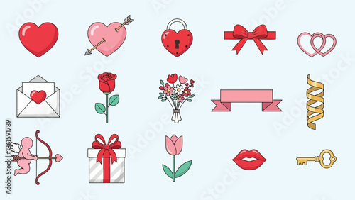 hasil akhir 83 valentine romantice illustration of heart and love symbols