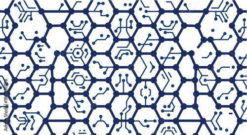 Seamless Technology Circuit Pattern. Digital Computing Network Background.