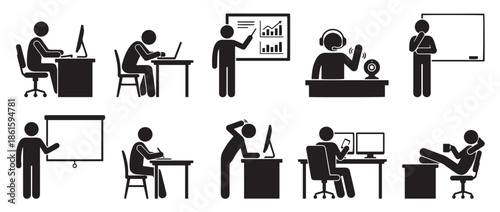 business people silhouette set