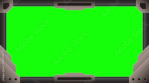 futuristic technology frame animation in green screen background
