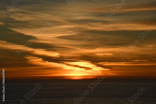 Degrading contrails over Pacific Ocean from jets coming in from Hawaii or Asia