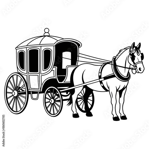 horse carriage vector illustration