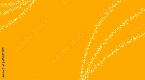 white sparkling star wave on pastel yellow background, isolated, decorative and magical design element.