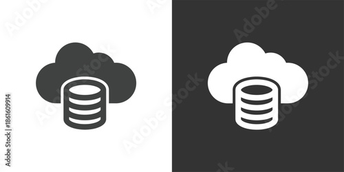 Cloud Storage Database icon. Solid glyph series icon