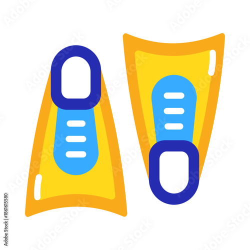 A flat style icon showing flippers