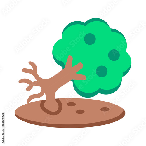 A flat style icon showing a broken tree