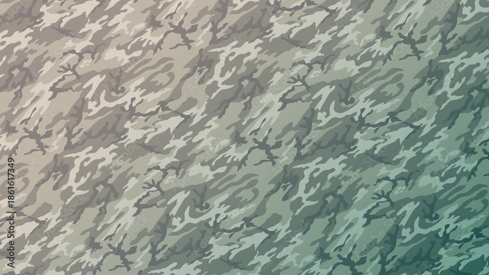 Fototapeta premium Gray and Teal Digital Camouflage Pattern Background. Abstract modern military camo texture ideal for urban and techwear fashion, military branding, and contemporary graphic design.