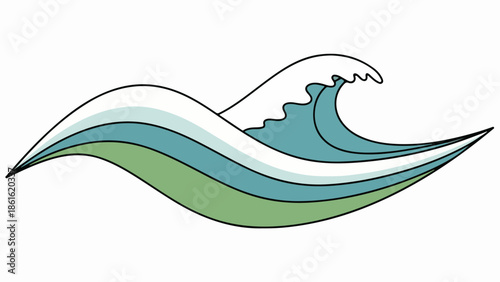 Dynamic wave vector illustration with gradient of calming blues and greens