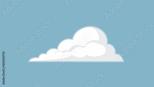 Single softly rounded cloud against a clear light blue sky