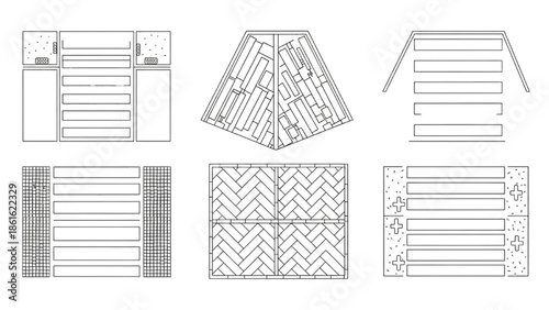 Varied Paving Pattern Designs Illustrative Collection of Geometric Layouts for Architectural and Landscape Planning