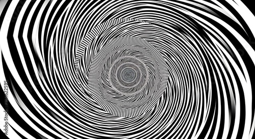 Hypnotic Spiral Illusion - A Mesmerizing Visual Vortex of Black and White.