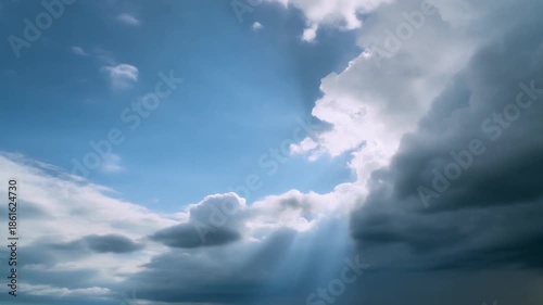 Sun Rays Through Dramatic Storm Clouds