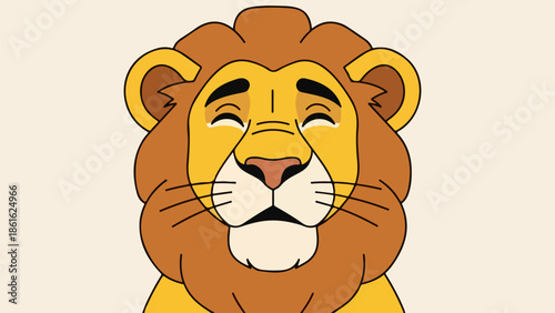 Lion head cartoon vector illustration