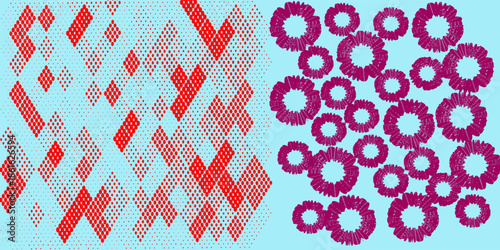 Colorful geometric pattern in repeat. Fabric retro print. Seamless background, mosaic ornament, ethnic style. Design for prints on fabrics, textile, paper, wallpaper, interior, patchwork, wrapping.