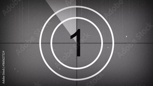 universal film leader, counting down from 5, with space for text
