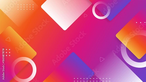 Abstract modern colorful gradient shape background. Abstract vibrant animated background, with memphis ornament. Perfect for modern presentations, posters, and digital design projects.