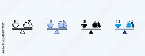 Balanced Diet Multiple Icon Illustration Vector