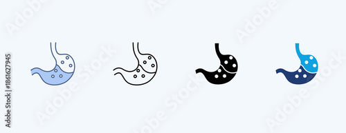 Digestion Multiple Icon Illustration Vector