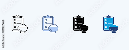 Meal Planning Multiple Icon Illustration Vector