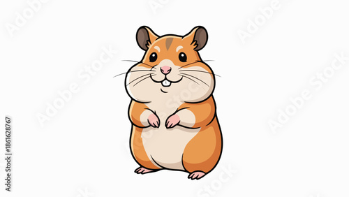 Charming hamster with brown and beige fur sitting in a relaxed pose