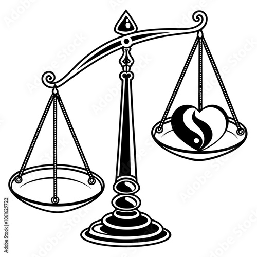 Heart Balance Abstract Symbol Centered Clean Geometric Art