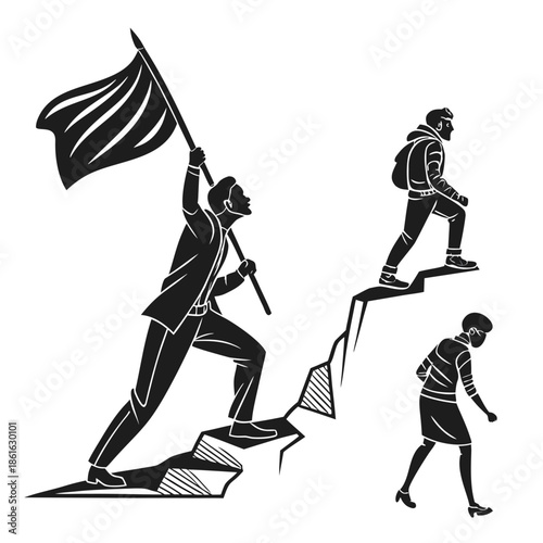 6 Confident Leadership Abstract Icons for Business Management