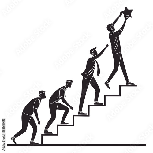 Set of 6 Success and Achievement Abstract Icons