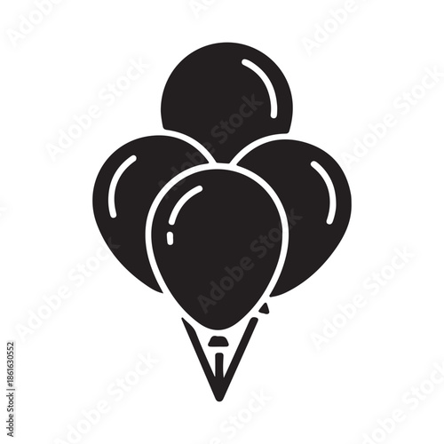 Black Balloons Cluster Celebration Symbol Party Decoration