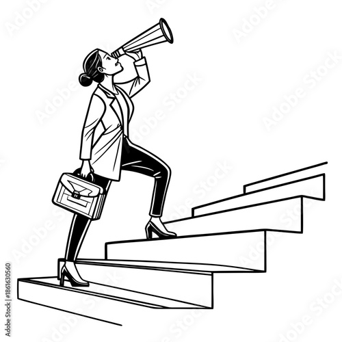 Rising Abstract Symbol for Success and Achievement Vector