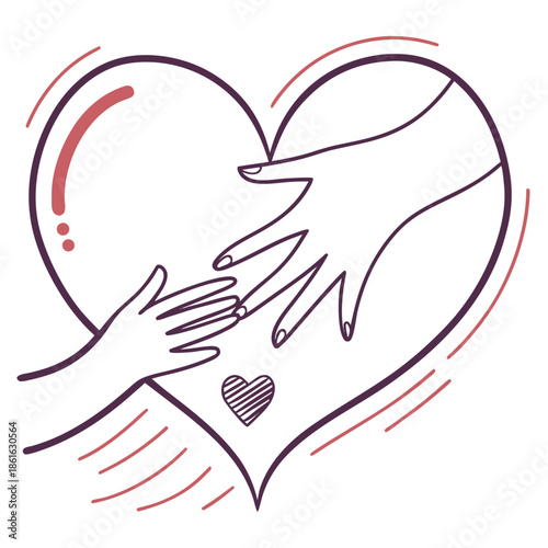 Gentle Abstract Icon for Support and Care Symbol