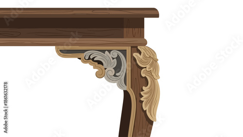 Classic ornate wood carving with vintage scrollwork details