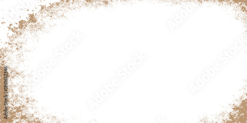 Christmas floral frame with winter decorations and snow pattern