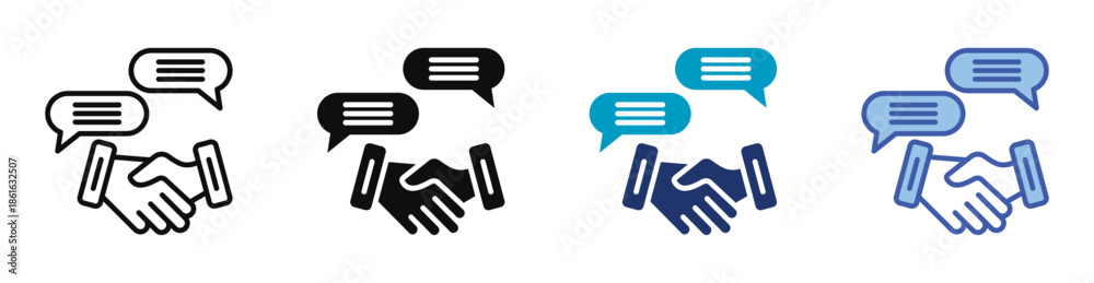 Obraz premium Conflict Resolution Icon Set Consisting Of Multiple Styles Vector Illustration