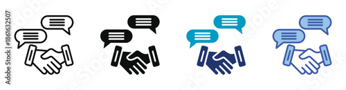 Conflict Resolution Icon Set Consisting Of Multiple Styles Vector Illustration