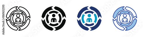 Adaptability Icon Set Consisting Of Multiple Styles Vector Illustration