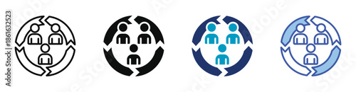 Collaboration Icon Set Consisting Of Multiple Styles Vector Illustration