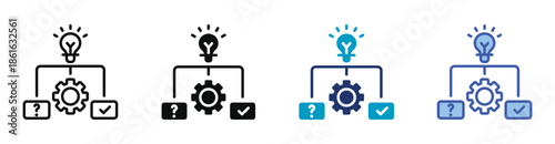 Problem Solving Icon Set Consisting Of Multiple Styles Vector Illustration