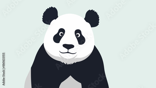 Close-up portrait of a panda with striking black-and-white fur