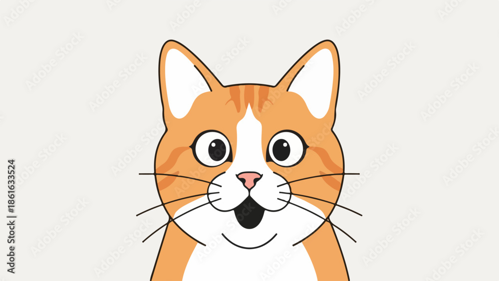 Obraz premium Cat face cartoon vector illustration