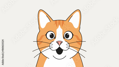 Cat face cartoon vector illustration