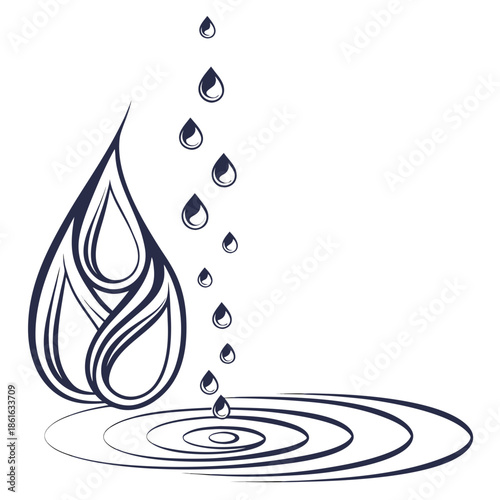 Minimalist Abstract Water Drop for Conservation