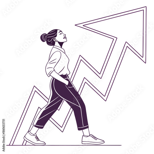 Minimalist Upward Abstract Symbol for Women's Empowerment