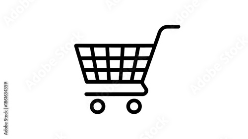 Shopping Cart Icon on White Background