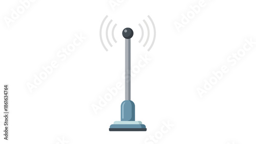 Minimalist wireless signal antenna emitting waves in modern style