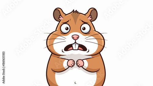Cartoon hamster illustration with expressive features and earthy colors