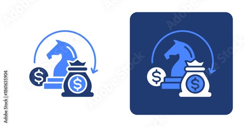 Strategy Glyph Color  Two-tone color and contrasting background icon illustration