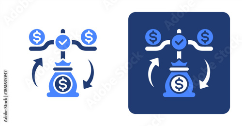 Balance Glyph Color  Two-tone color and contrasting background icon illustration